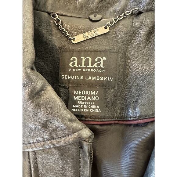 A New Approach Zip Pocket Lamb Skin Jacket Size Medium Women’s Black Full Zip - Picture 3 of 8